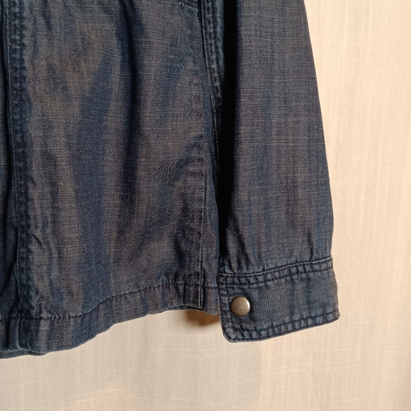 Talbots Lyocell/Cotton/Linen Lightweight Indigo Denim Anorak Jacket Small - Picture 8 of 13
